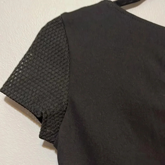 Sisley | NEW black short sleeve fitted dress women’s size S NWT LBD office work - Picture 7 of 8